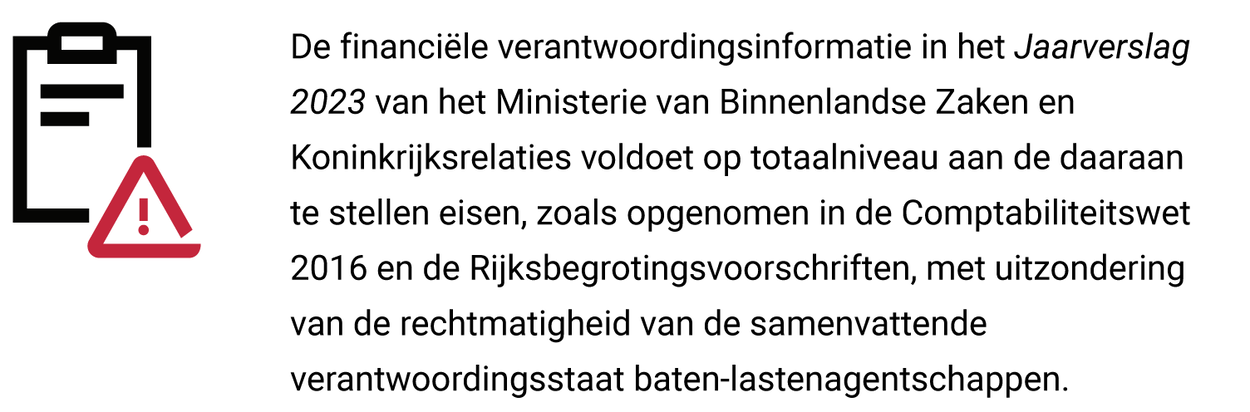 Resultaten Verantwoordingsonderzoek Ministerie Van Binnenlandse